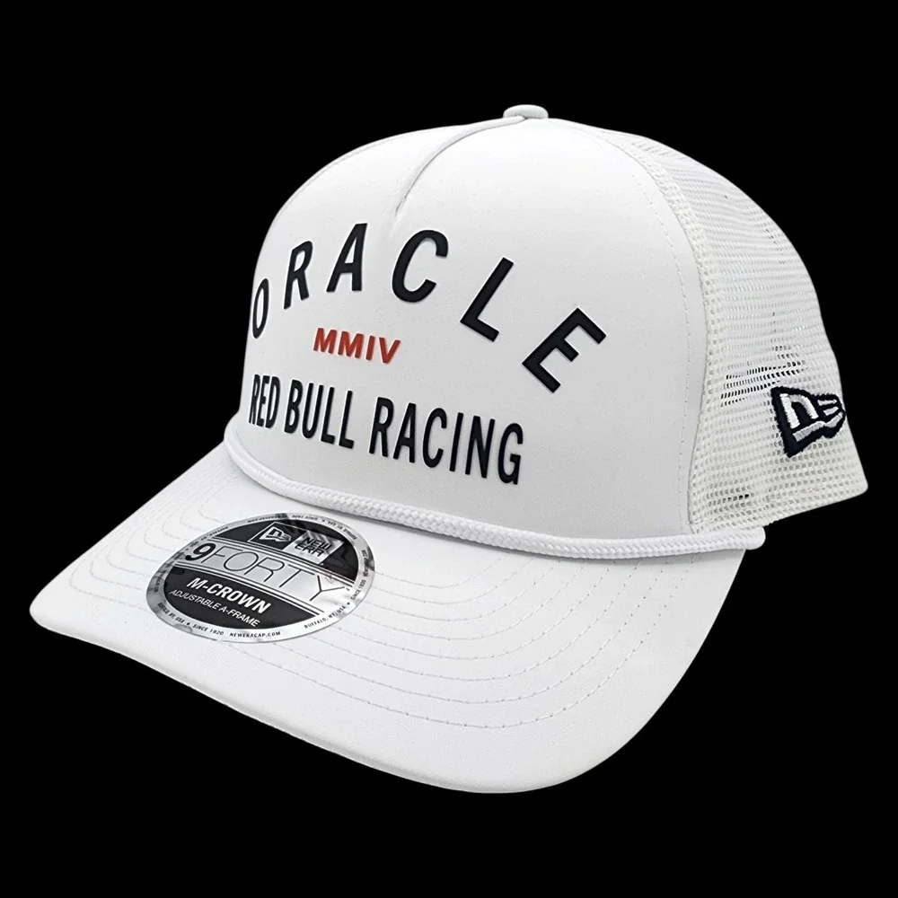 Oracle Red Bull Nascar Racing‎ Cap New Era 9FORTY Trucker Hat White Snapback NEW